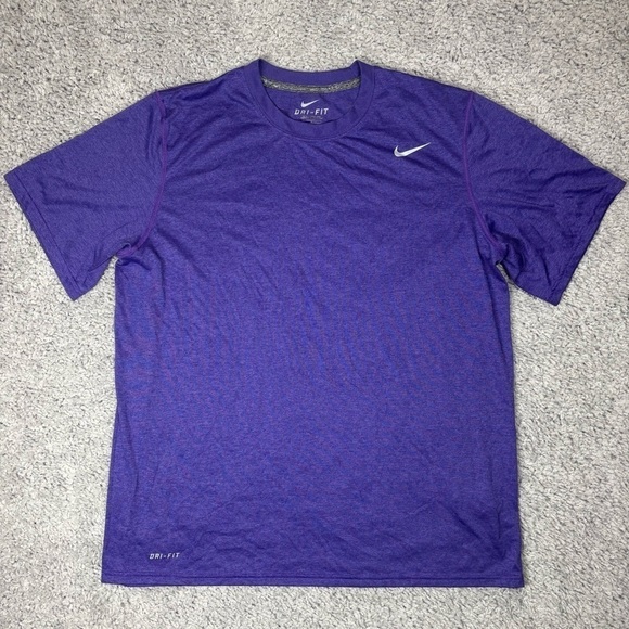 Nike Shirt Mens Large Drifit Activewear Crewneck Purple Running Gym Training - Picture 1 of 4